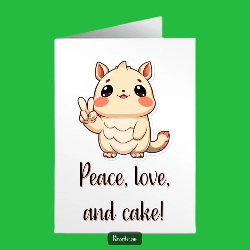 Free Printable Birthday Card: Grateful Creature Peace Wish - Funny Downloadable Gift