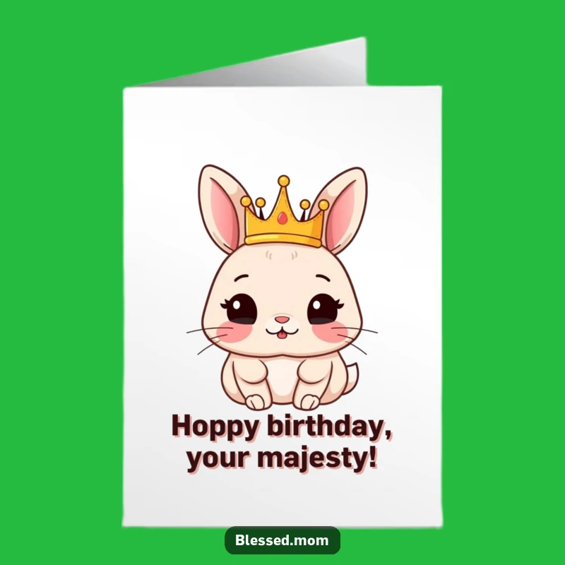 Free Printable Birthday Card: Royal Rabbit for a Regal Celebration Gift