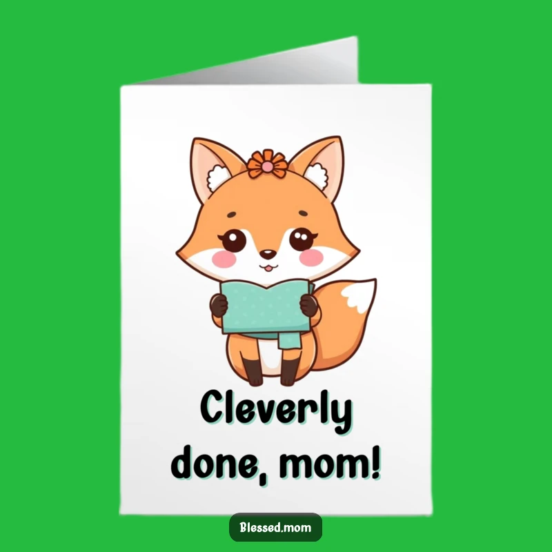 Free Printable Kawaii Fox Mom Congrats Card - Handmade Pride Downloadable