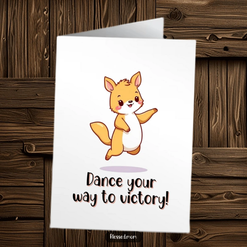 Funny Free Printable Congratulations Card with an animal in mid-dance, swaying happily to celebrate.