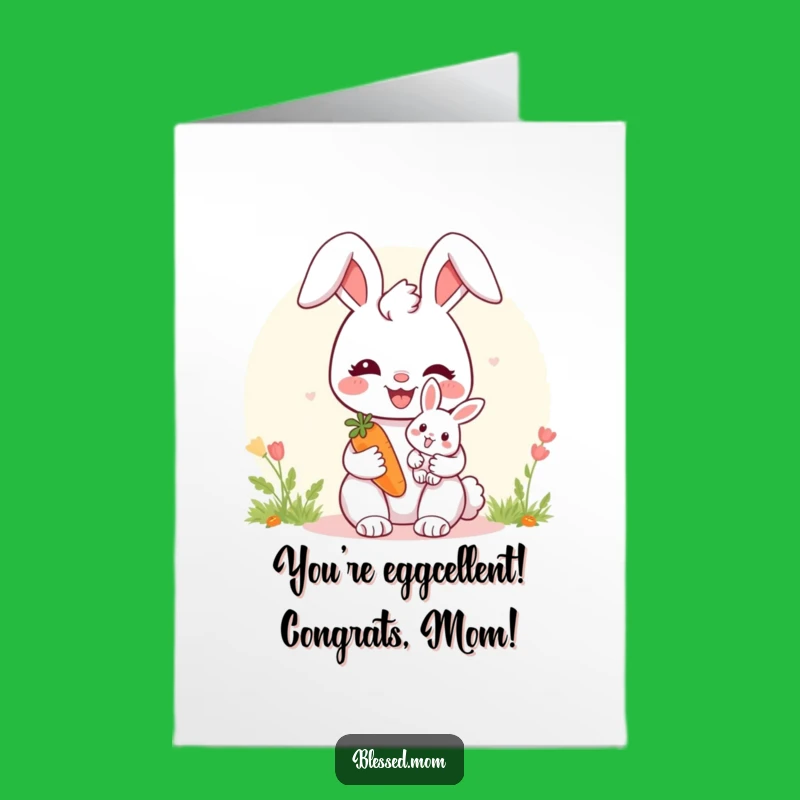 Congratulate someone with this sweet free printable bunny card! Easy to print at home for a huggable message.