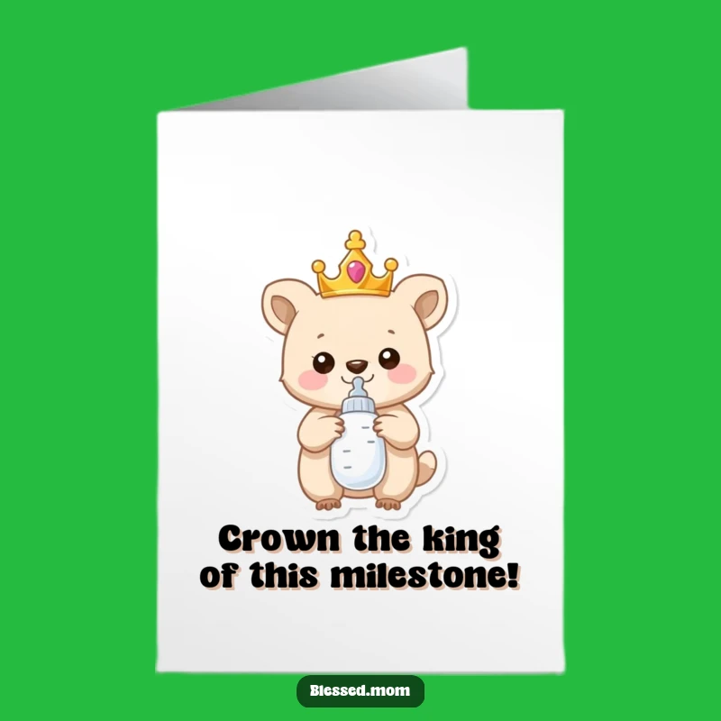 Free Printable Congrats Card: Proud Crowned Animal Baby - Funny Downloadable Gift