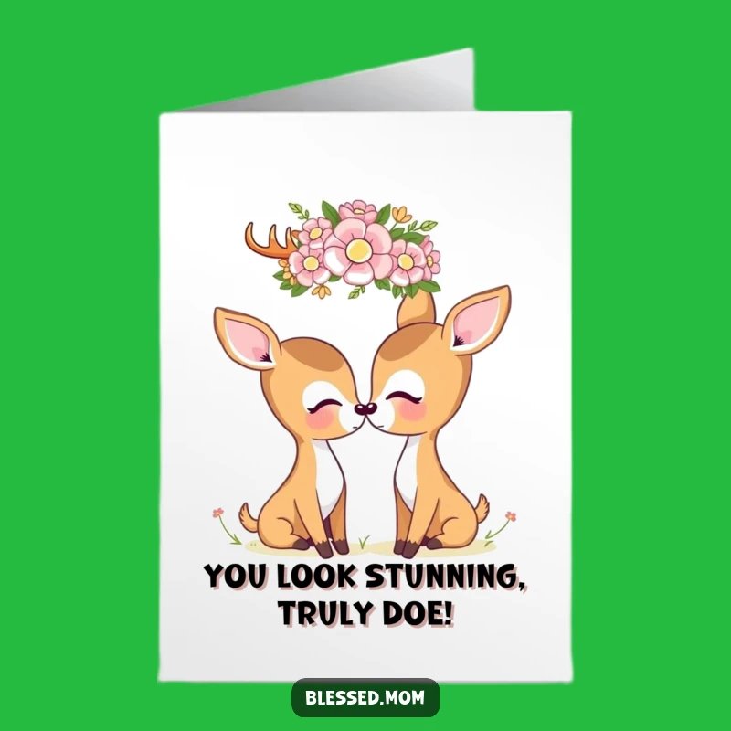 Free Printable Deer Congrats Card: Mom & Flower Crown Love Story Downloadable