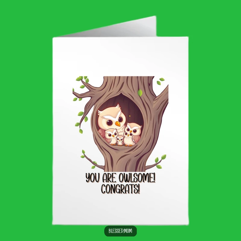 Free Printable Wise Owl Mom Congrats Card - Cozy Owlets Downloadable Gift