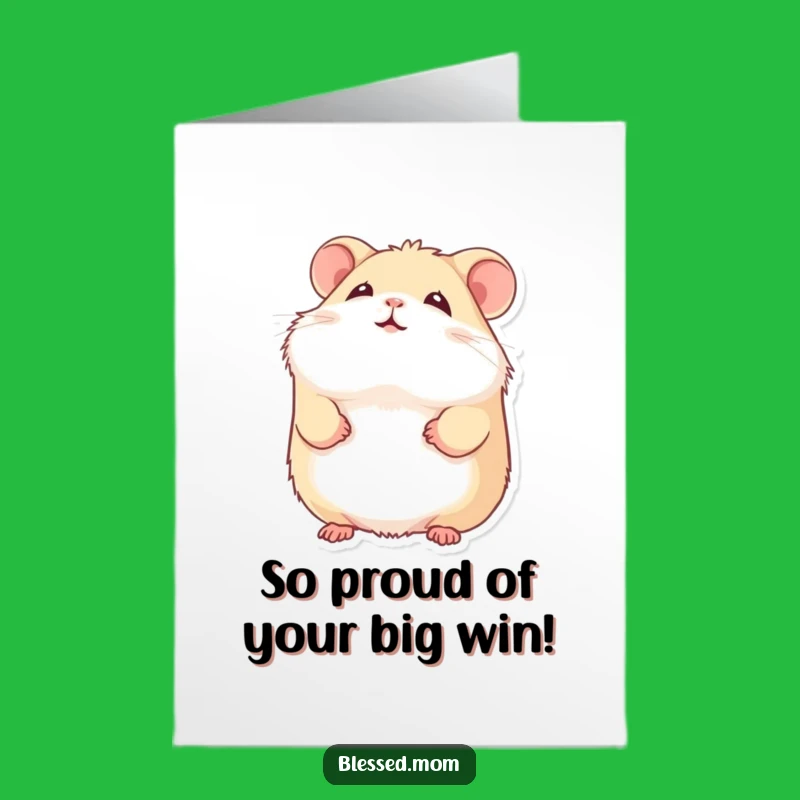 Funny Free Printable Congrats Card: Hamster's Gentle Smile for Your Success!