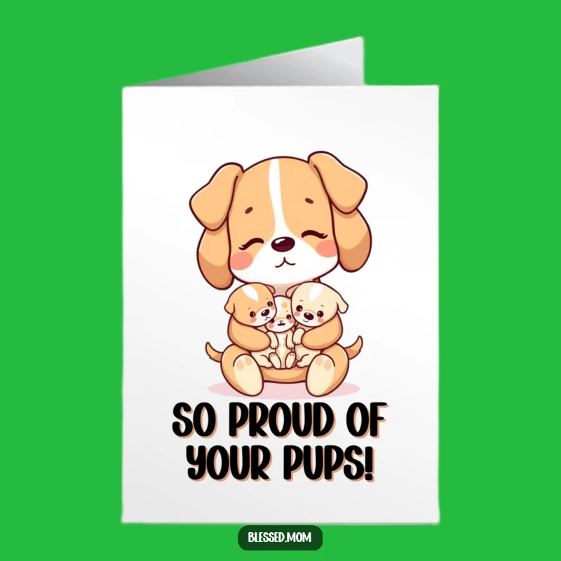 Free Printable Kawaii Dog Mom Congrats Card - Cute Puppy Print-at-Home Downloadable