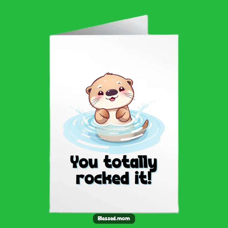 Free Printable Otter Mom Congratulations Card: Splash of Joy Downloadable
