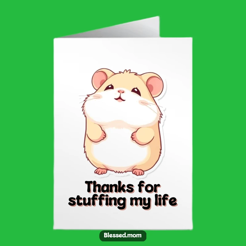 Free Printable Thank You Card: Hamster's Gentle Smile of Gratitude