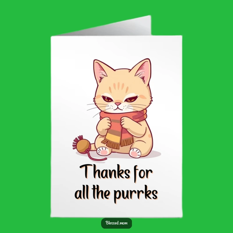 Thank someone special with this charming free printable cat card! Print at home for a handmade feel.