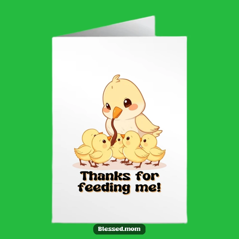 Free Printable Bird Thank You Card: Feeding Fun Design Expressing Gratitude