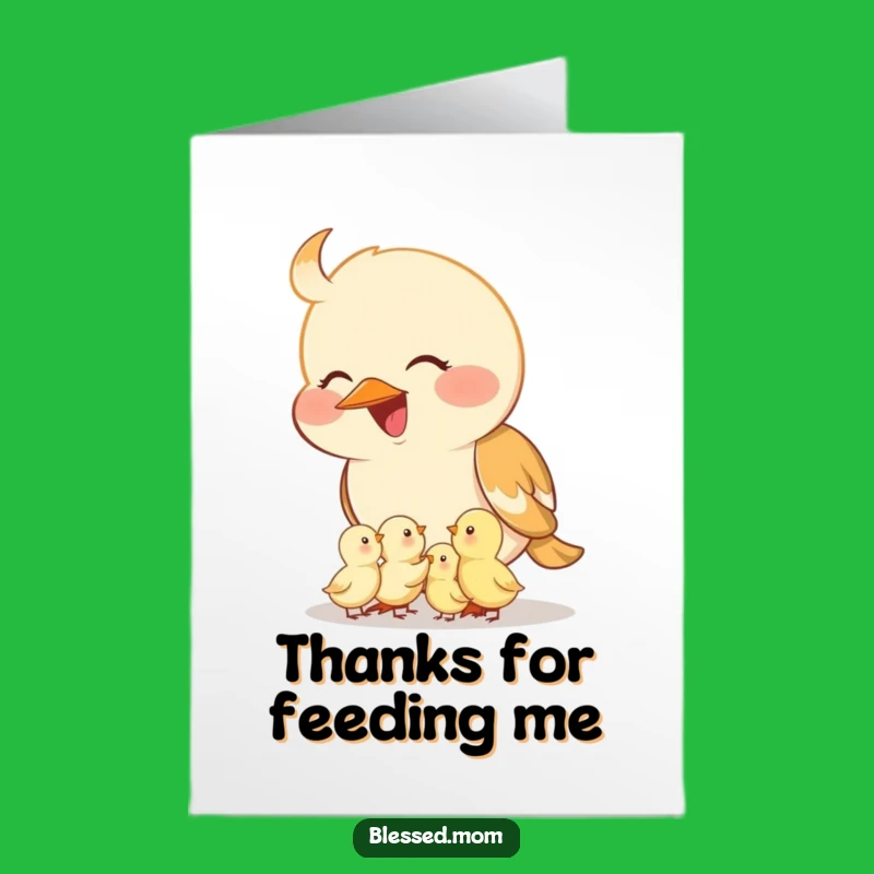 Free Printable Mama Bird Thank You Card: Feeding Gratitude Downloadable