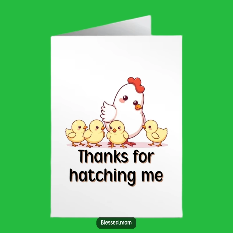Free Printable Thank You Card: Mother Hen and Chicks, Funny Downloadable Gift