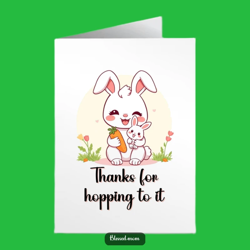 Free Printable Bunny Thank You Card - Cute Baby Carrot Downloadable Design