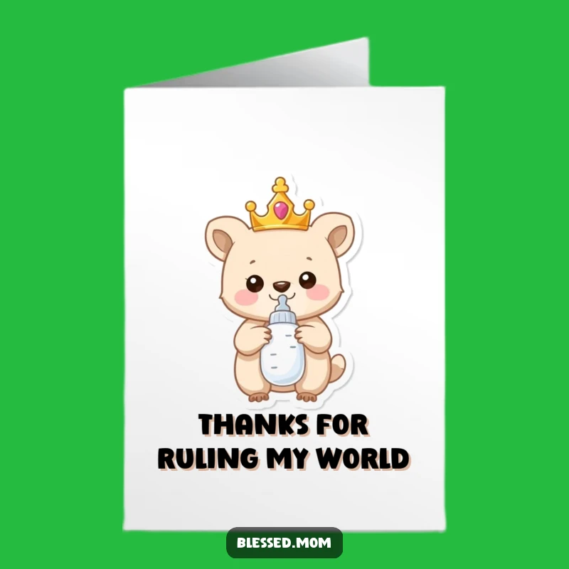 Free Printable Thank You Card: Proud Crowned Animal Baby - Funny Downloadable Gift