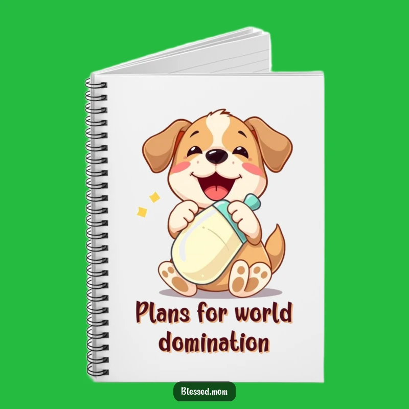 Funny Dog Baby Bottle Notebook - Puppy's Thoughts Journal, Funny Gift