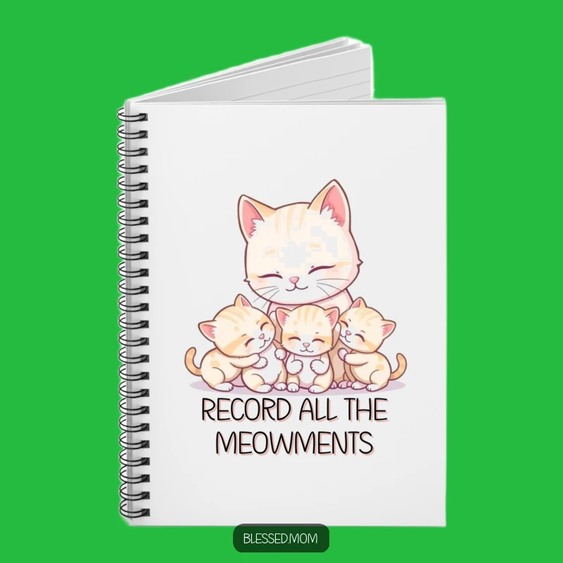 Funny Kawaii Cat Mom & Kittens Notebook for Jotting Fun