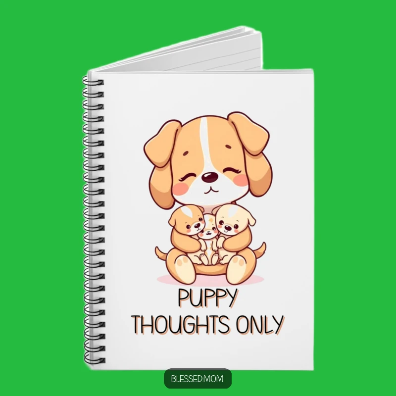 Funny Kawaii Dog Mom Notebook - Cute Puppy Journal for Dog Lovers