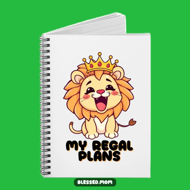 Funny Kawaii Lion Mom Notebook - Playful Roar Crown Journal