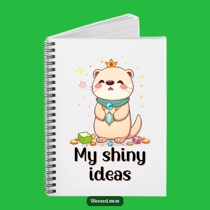 Funny Kawaii Otter Mom Notebook - Shiny Treasures Journal Gift