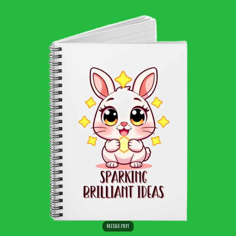 Funny Rabbit Charm Notebook - Magical Thoughts Journal, Whimsical Gift