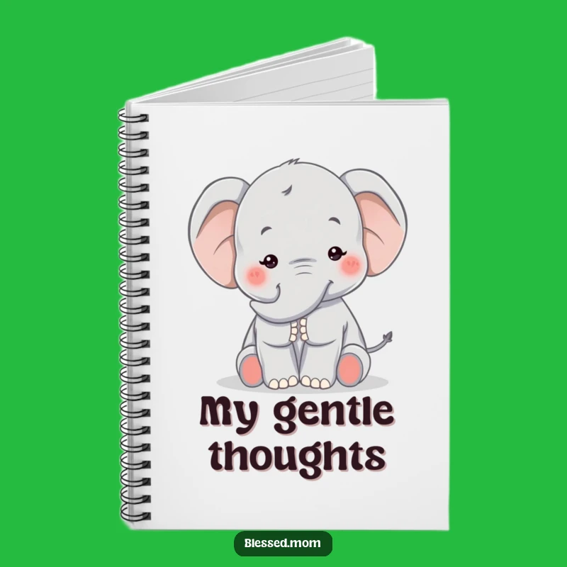 Funny Kawaii Elephant Mom Notebook - Comforting Trunk Pat Journal