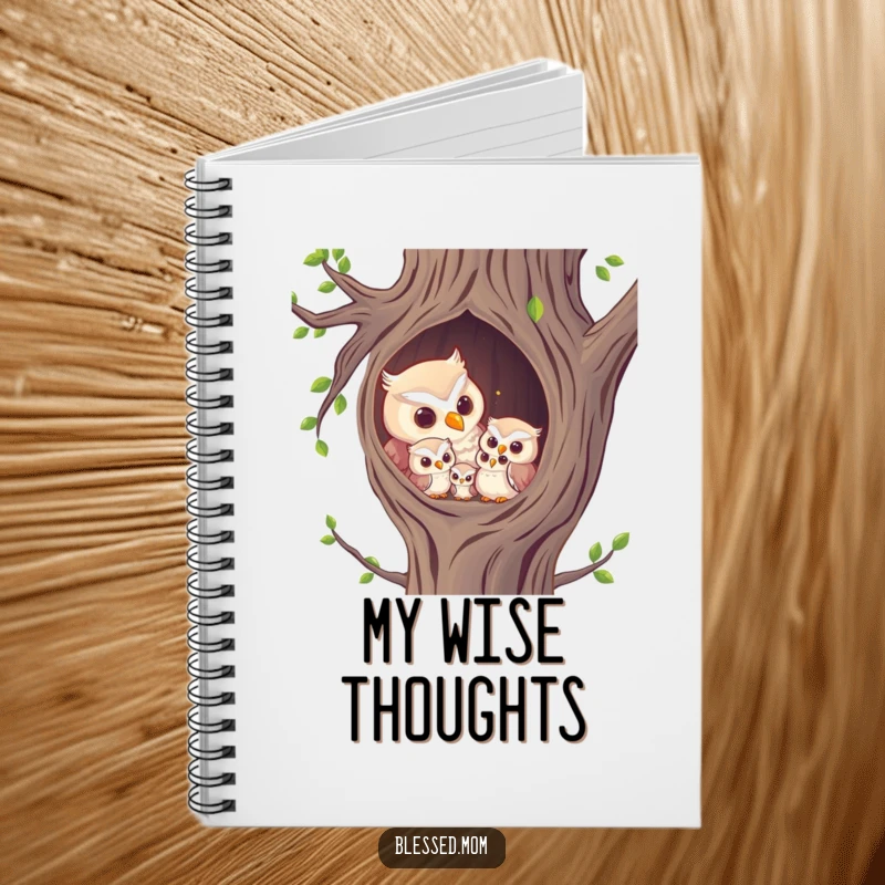 Funny Notebook: Owl mom hooting to her owlets, for notes and wisdom.