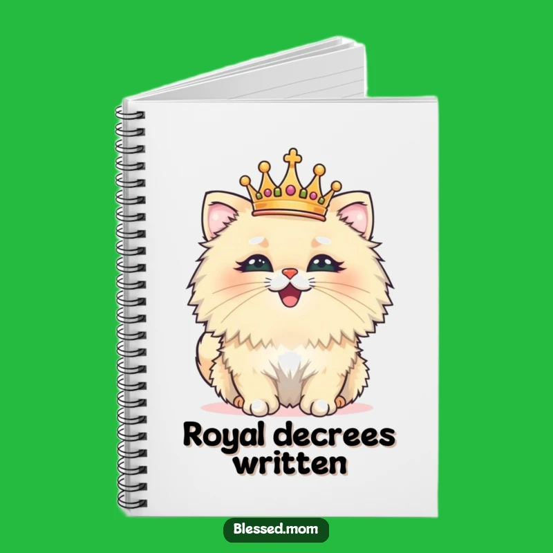 Funny Cat Crown Notebook - Journal with Regal Feline Cover, Funny Gift