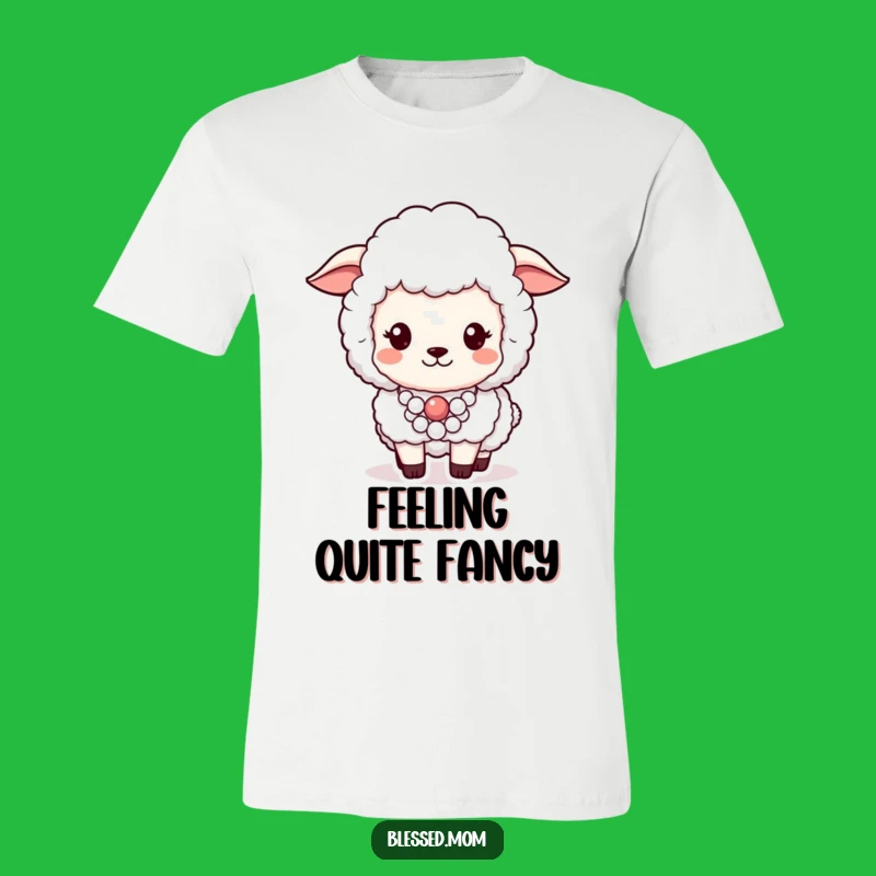 Funny Sheep Pearl Necklace T-Shirt: Posh Ewe Style - Great Gift