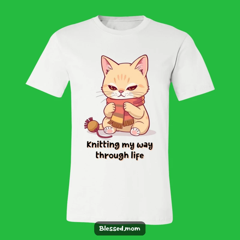 Funny Cat Knitter T-Shirt - Hilarious Gift for Yarn Lovers