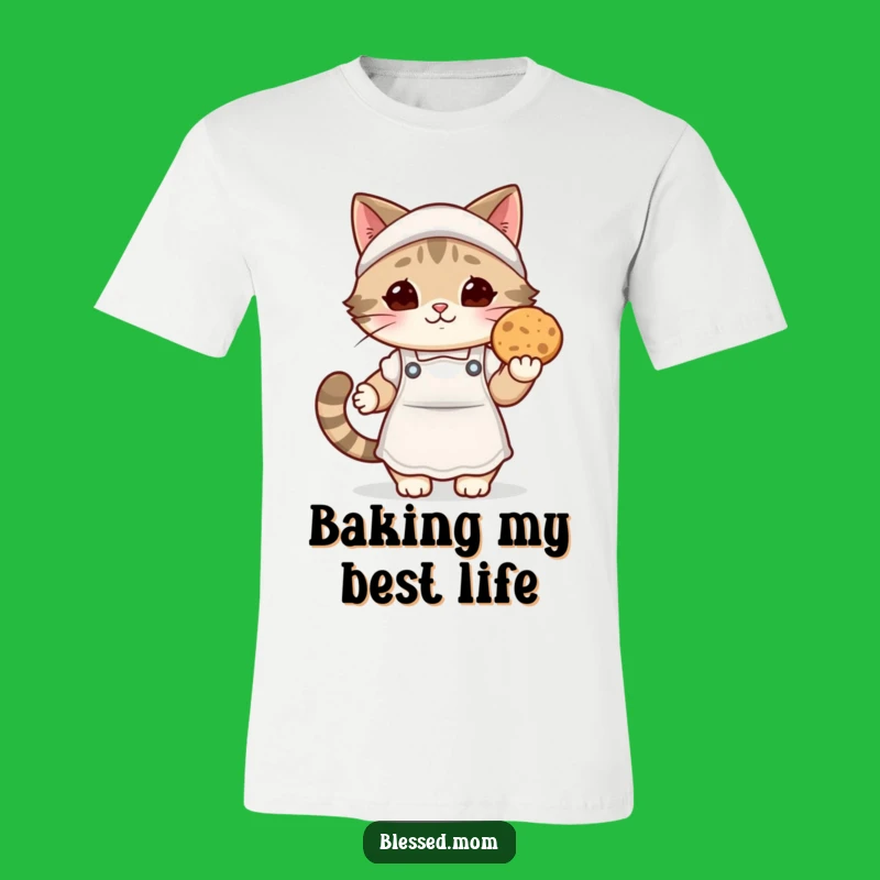 Funny Kawaii Cat Mom T-Shirt: Cozy Apron Baker Cookie Tee, Perfect Gift