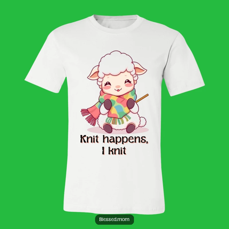 Funny Kawaii Sheep Mom T-Shirt - Joyful Knitter Apparel Gift Idea