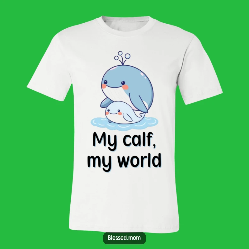 Funny Kawaii Whale Mom & Calf T-Shirt - Happy Ocean Family Tee Gift