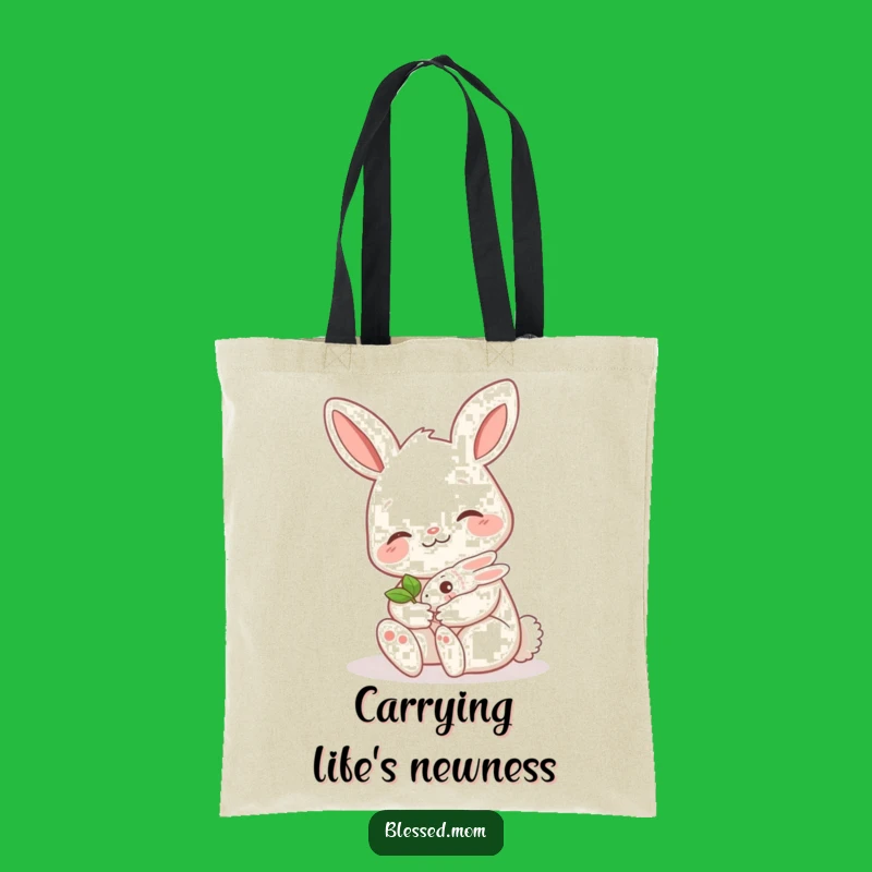 Funny Bunny Mom Tote Bag: Cute Sprout Cradler, Stylish Eco-Friendly Gift Bag