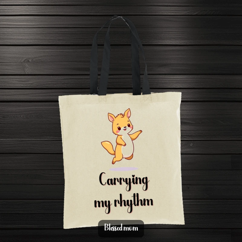 Funny Tote Bag with a dancing animal illustration, perfect for carrying essentials with a fun, energetic vibe. A practical funny gift.
