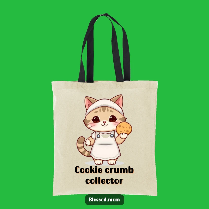 Funny Kawaii Cat Mom Tote Bag: Cozy Apron Baker, Cookie Lover Gift Bag