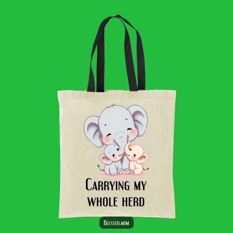 Funny Elephant Mom Tote Bag - Joyful Trunk Tickle Carry-All for Mothers