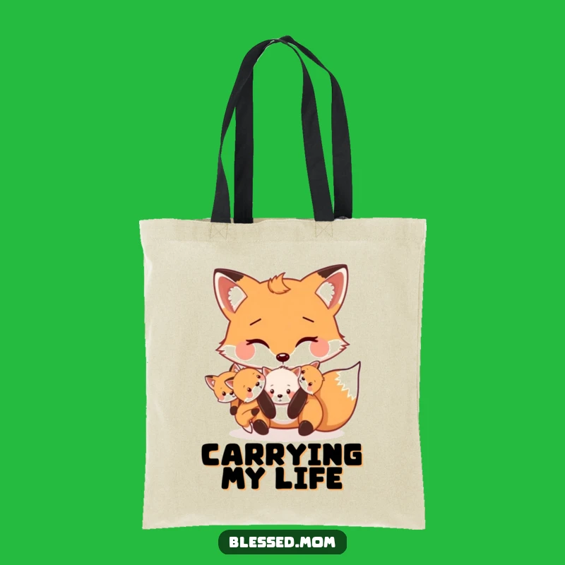 Funny Mama Fox Kits Tote Bag: Stylish & Hilarious Bag for Fox Lovers