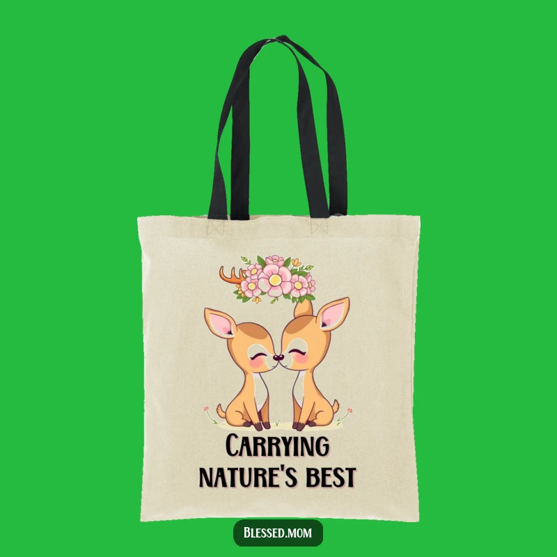 Kawaii Deer Mom Tote Bag - Carry Nature's Sweetness Everywhere You Go