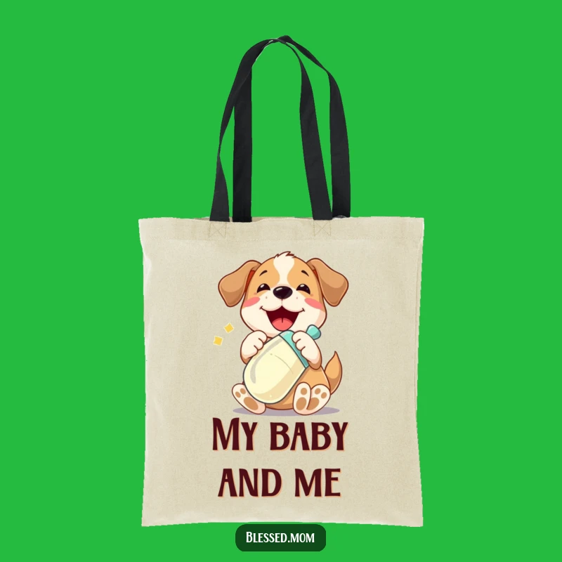 Funny Dog Baby Bottle Tote Bag - Carry Your Essentials with Pup Humor