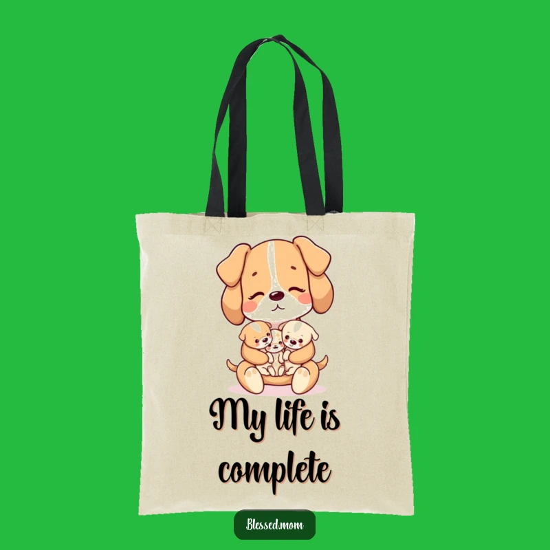 Funny Kawaii Dog Mom Tote Bag - Cute Puppy Carrier for Shopping