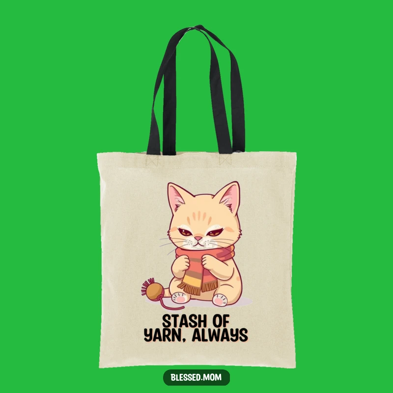 Funny Cat Knitter Tote Bag - Stylish Gift for Yarn Enthusiasts